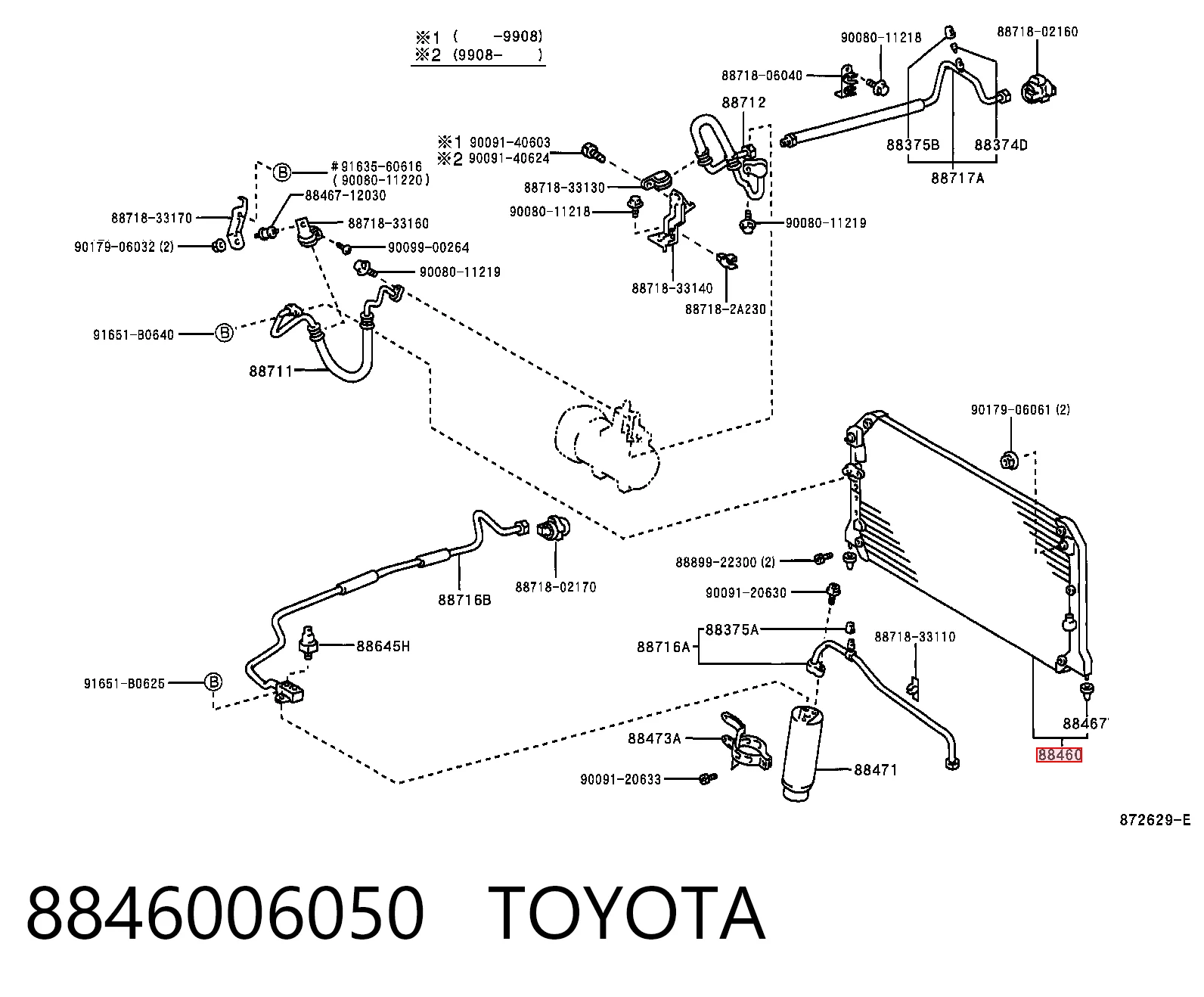 Radiador de aire acondicionado para Toyota Camry IV V20