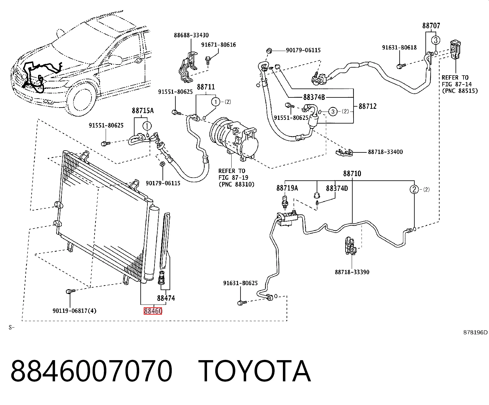 Condensador Toyota Camry VI