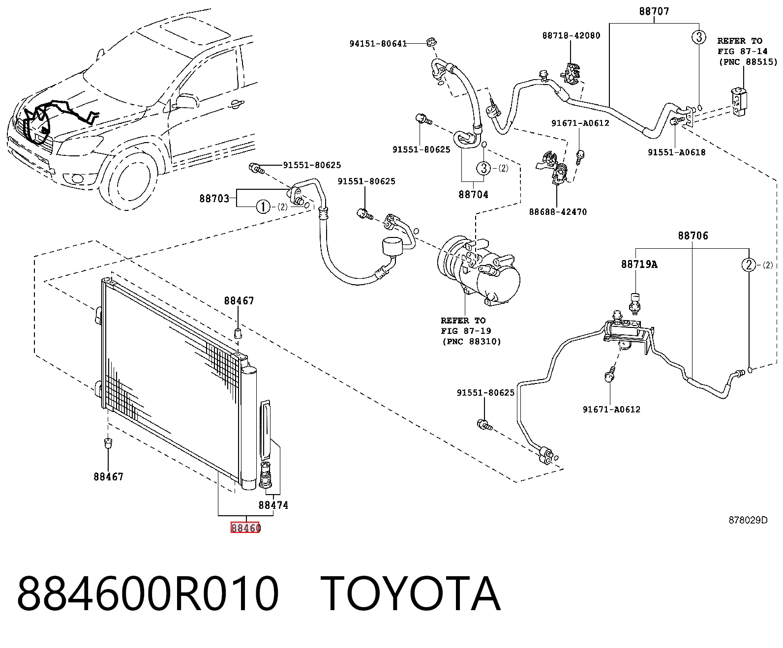 Aire acondicionado capacitor Toyota RAV4 III SUV (A3) (2005 - 2012) precio, desde 86,90 EUR