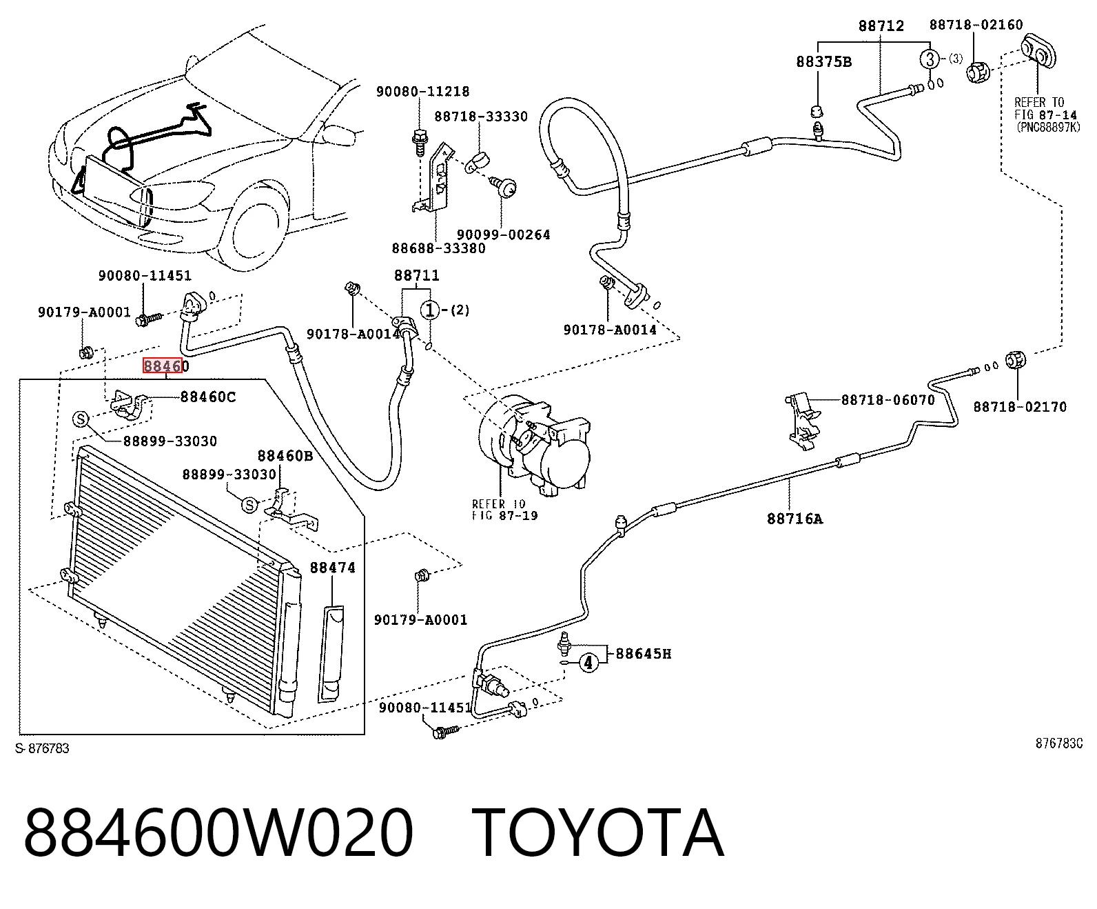 Radiador de aire acondicionado para Toyota Camry V V30