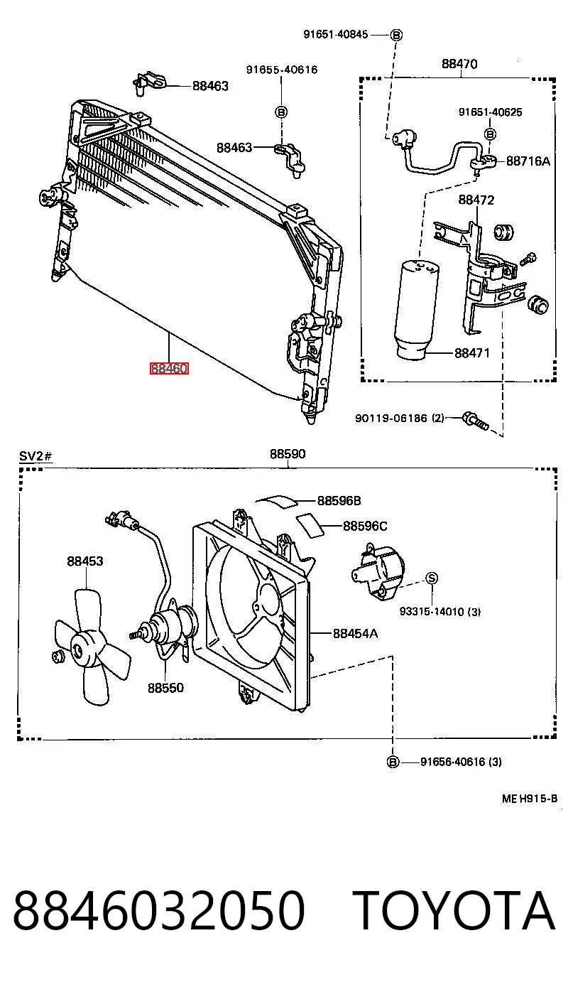 Radiador de aire acondicionado para Toyota Camry II V2