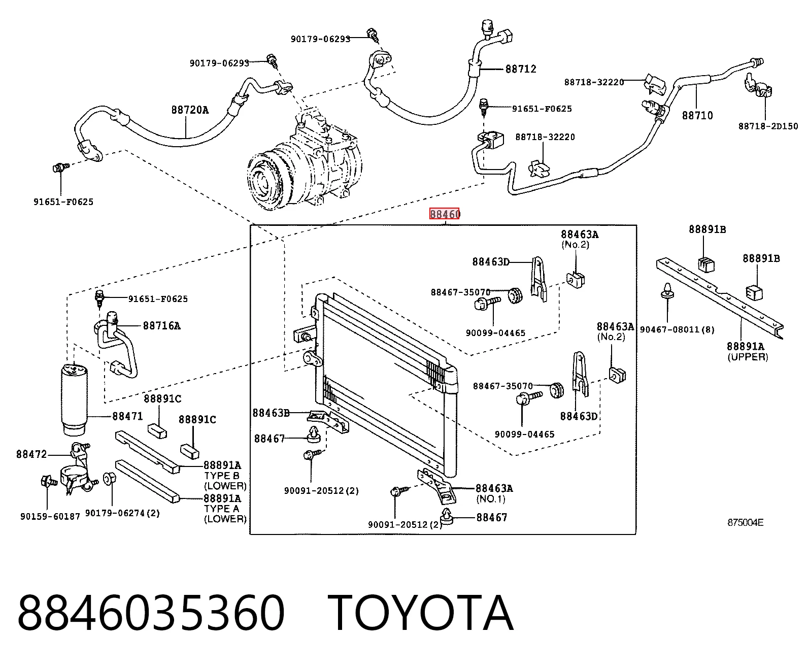 Condensador aire acondicionado para Toyota Hilux N