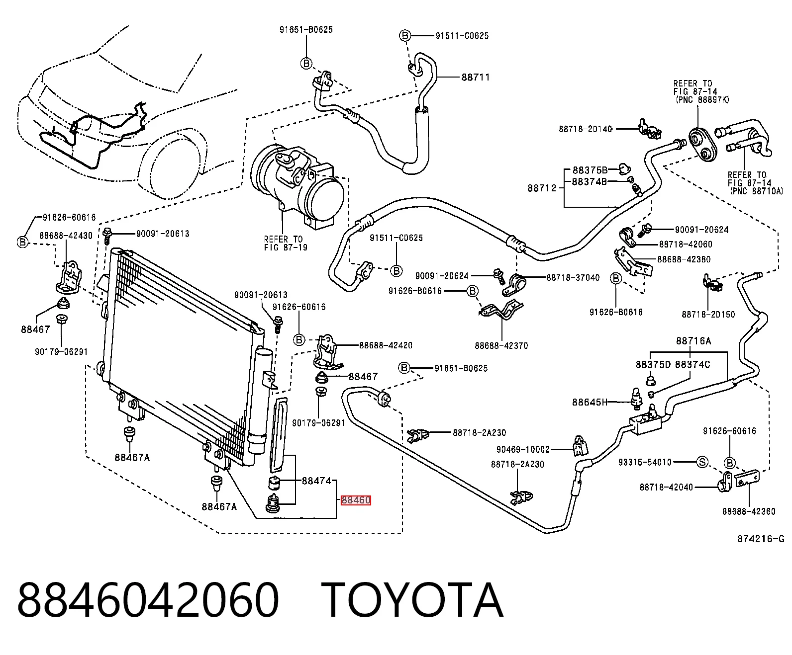  Condensador aire acondicionado Toyota RAV4 2