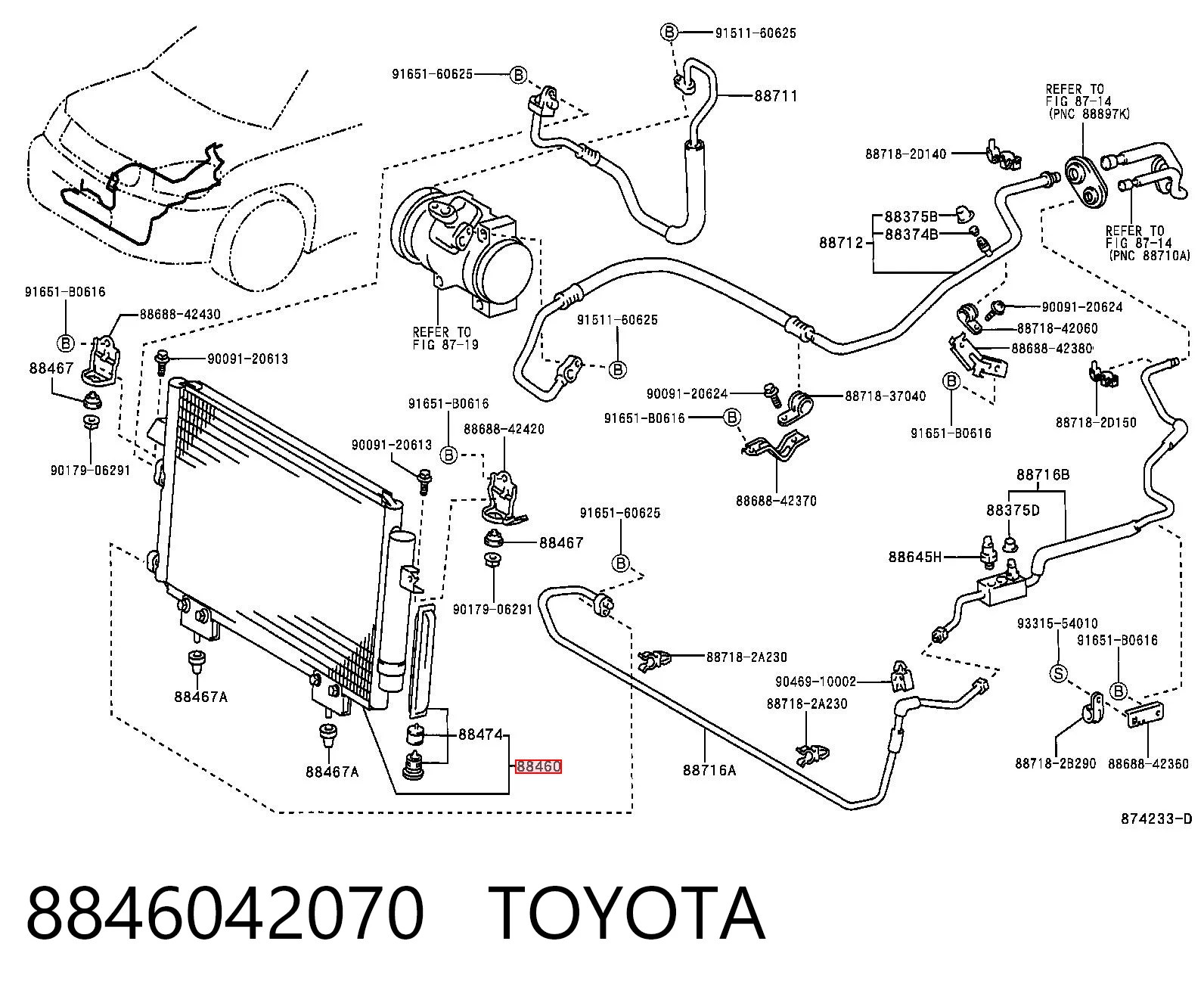  Condensador aire acondicionado Toyota RAV4 2