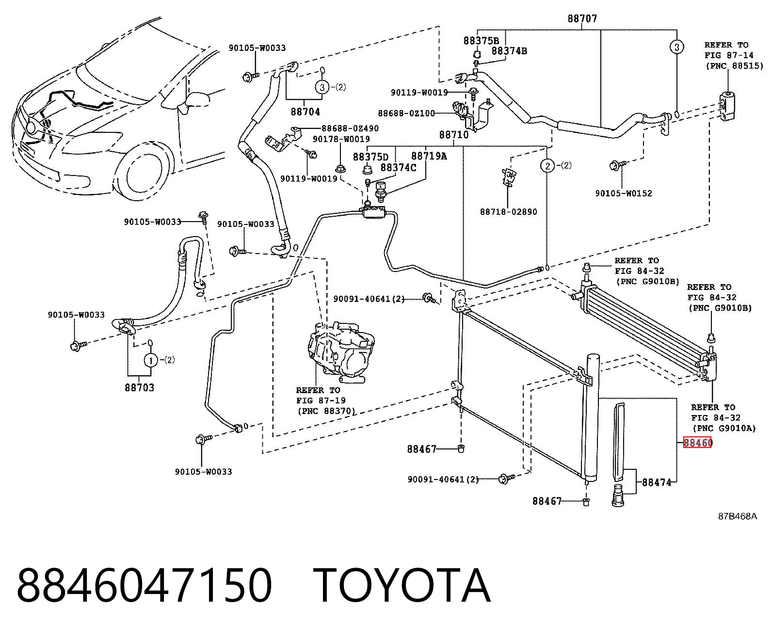  Condensador aire acondicionado Toyota Prius 