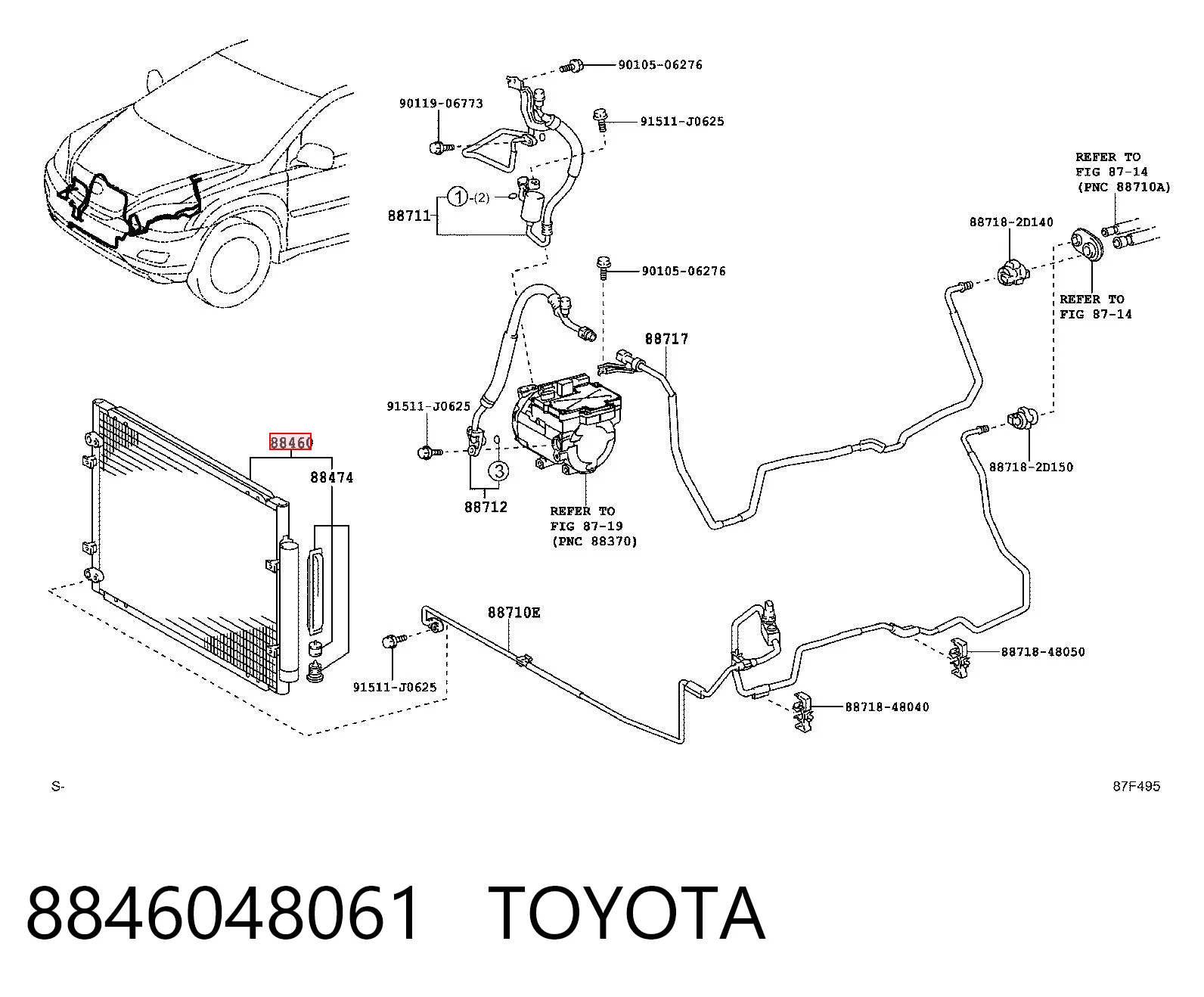 8846048061 Toyota Radiador de aire acondicionado