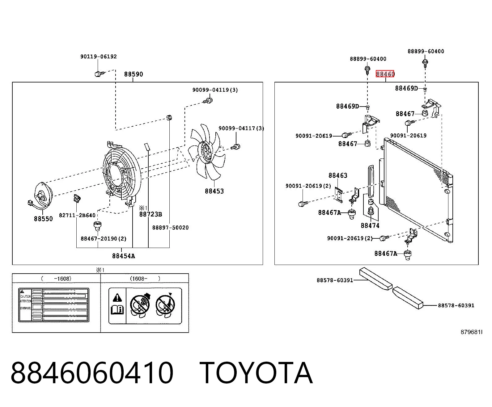 8846060410 Toyota Radiador de aire acondicionado