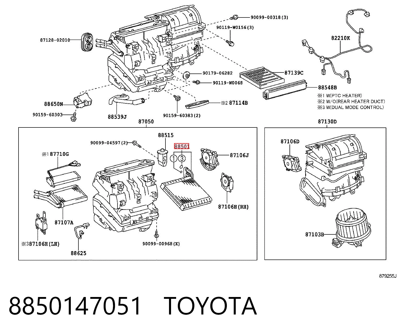 8850147051 Toyota Evaporador, aire acondicionado