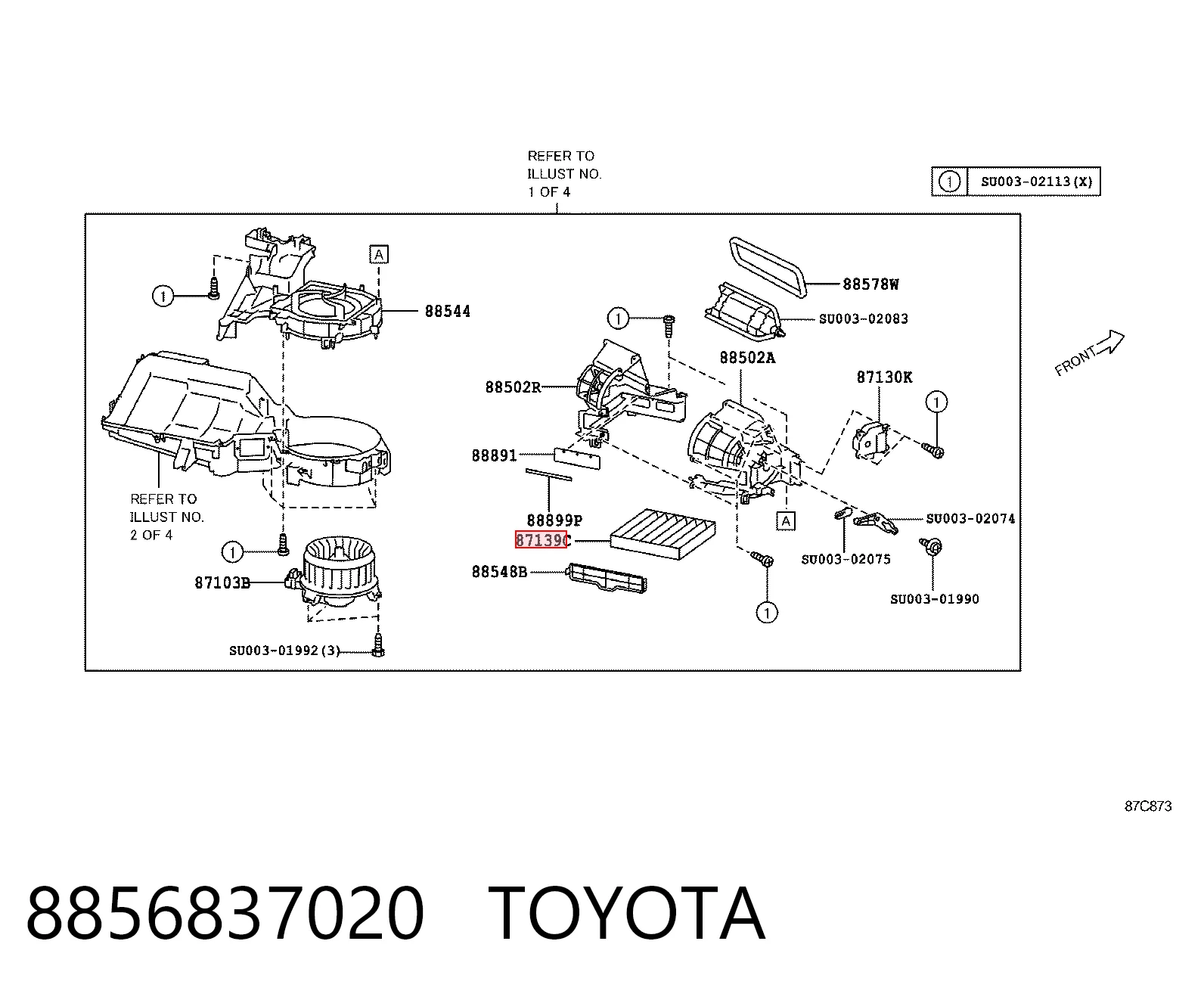 8856837020 Toyota Filtro antipolen