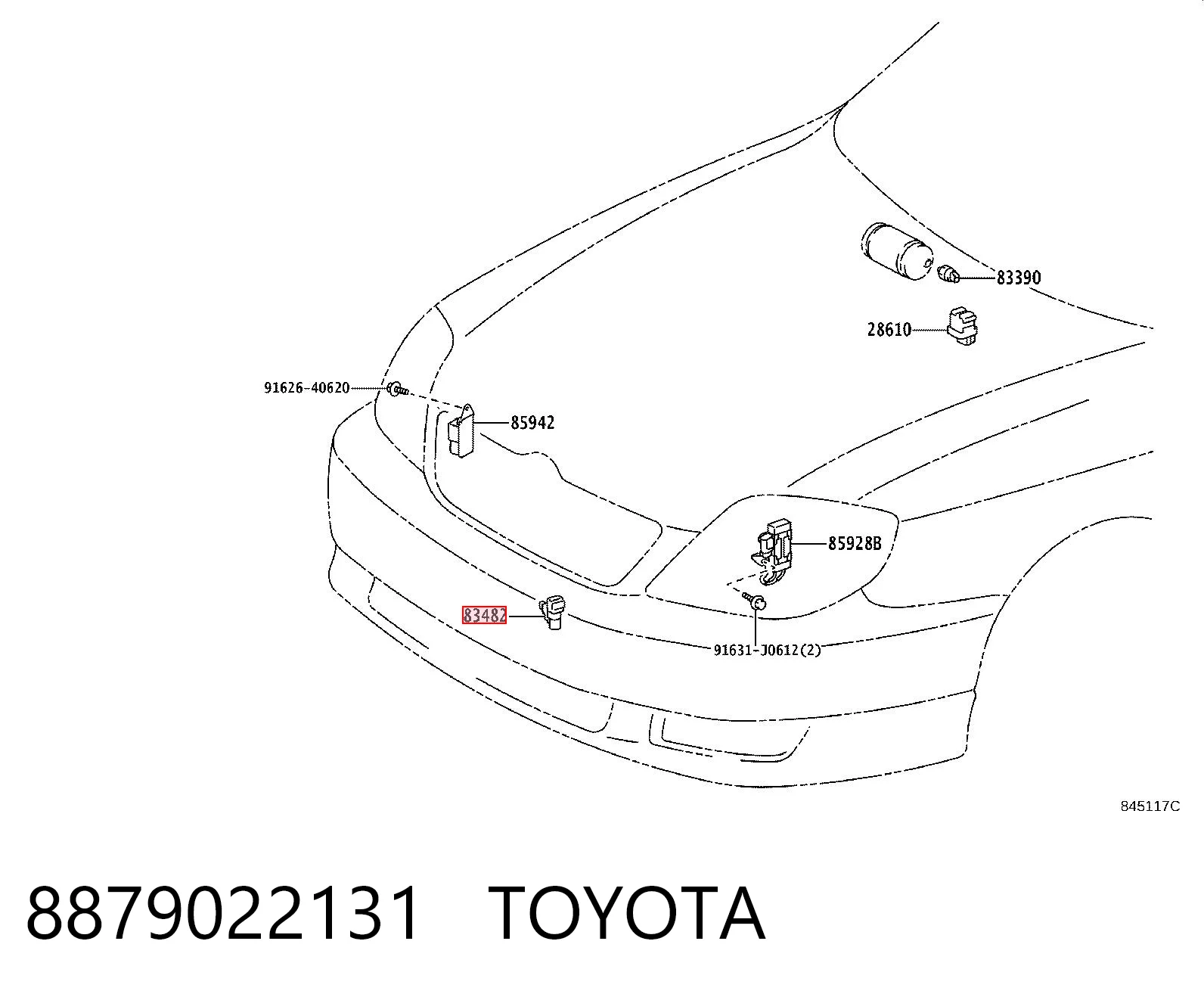 8879022131 Toyota Sensor de temperatura ambiente