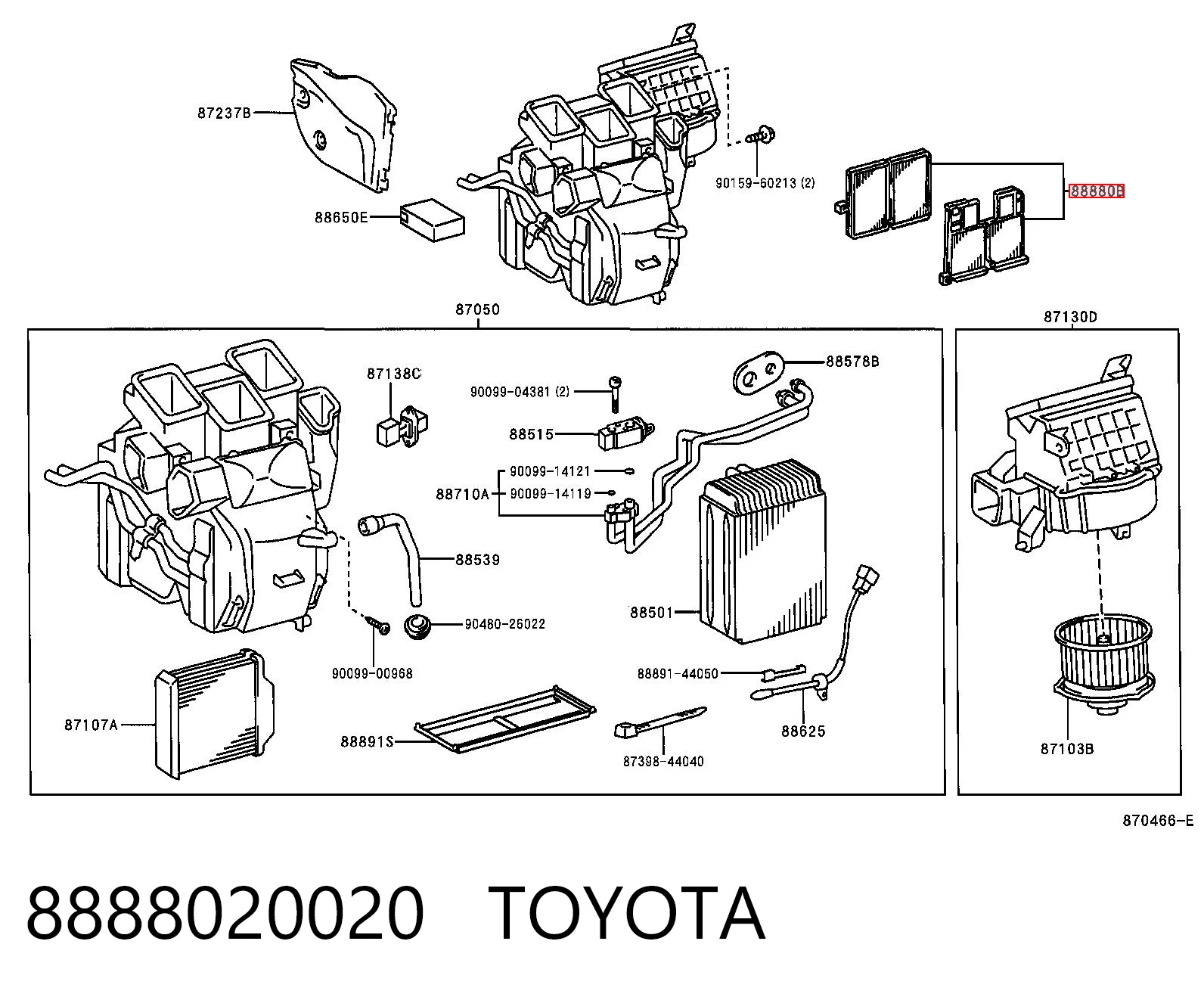Filtro aire acondicionado coche Toyota Avensis  (T22)