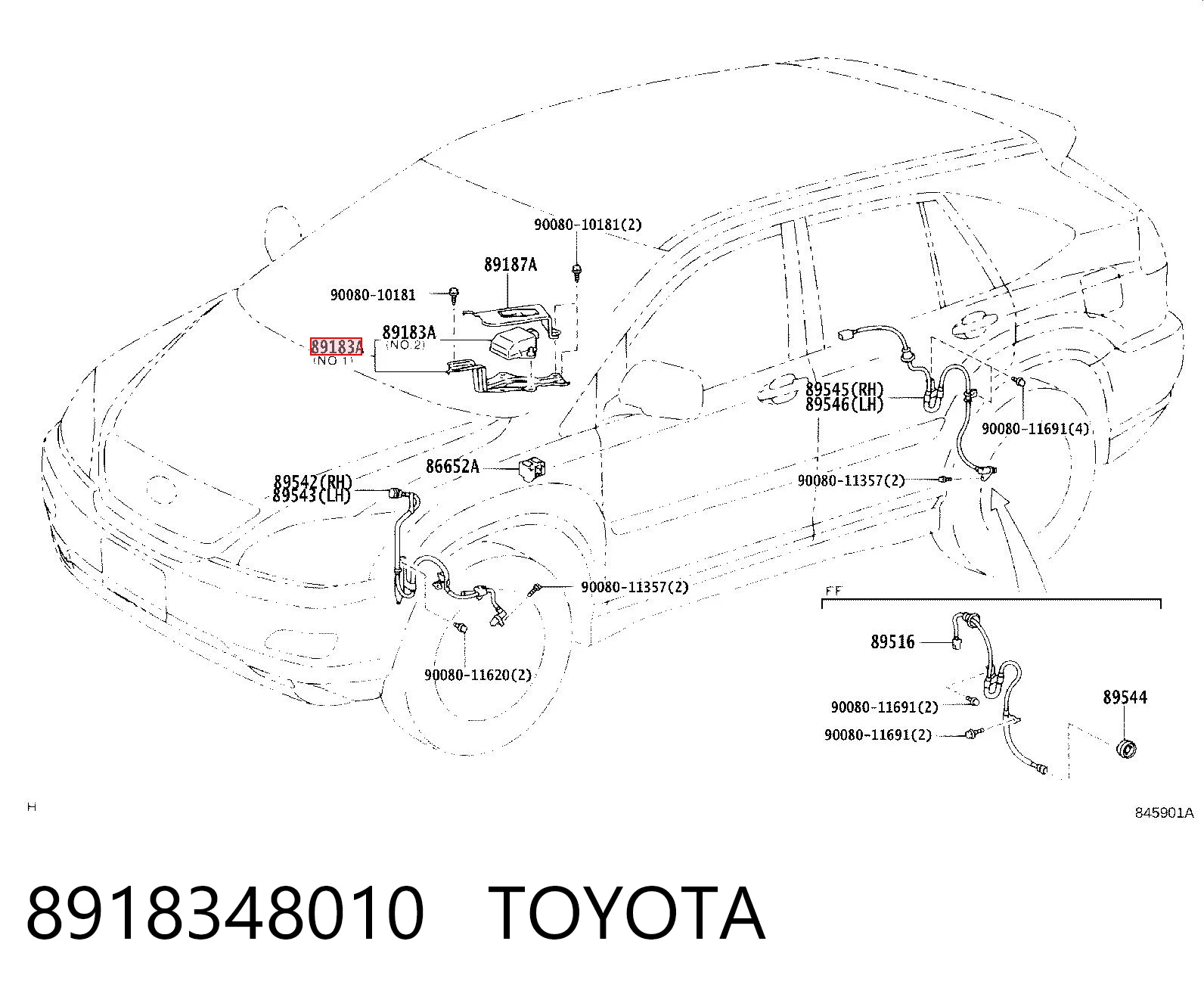 8918348010 Toyota Sensor de aceleración lateral (ESP)