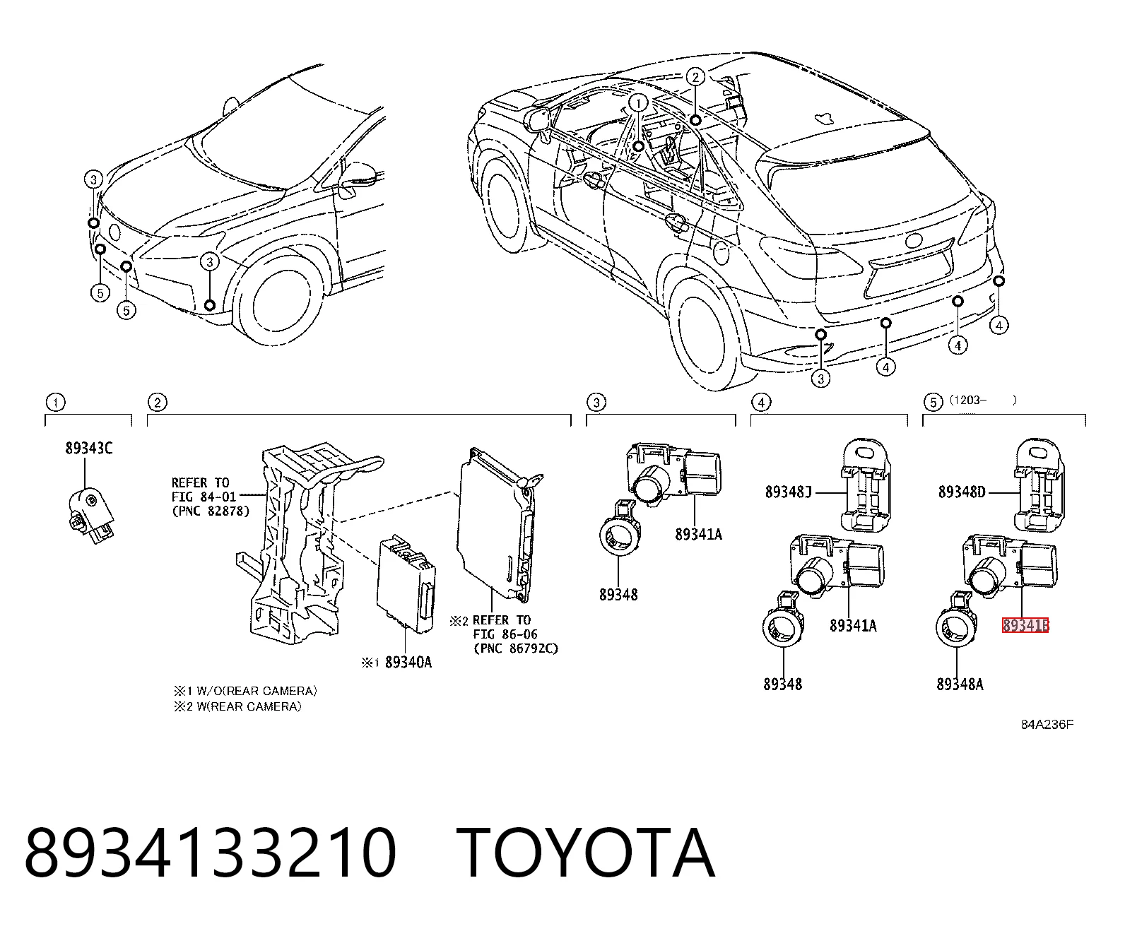 8934133210 Toyota Sensor lateral delantero/trasero de aparcamiento
