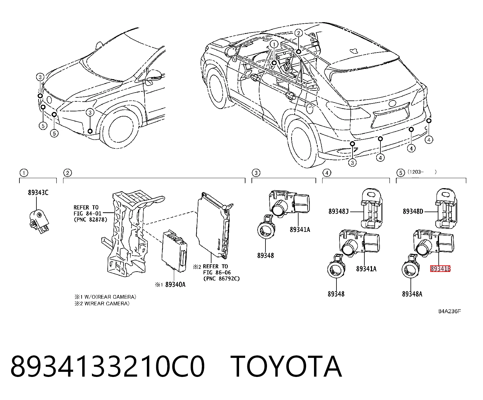 8934133210C0 Toyota Sensor lateral delantero/trasero de aparcamiento