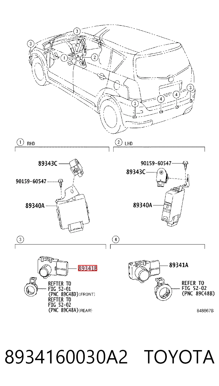 8934160030A2 Toyota Packtronic Frontal Lateral