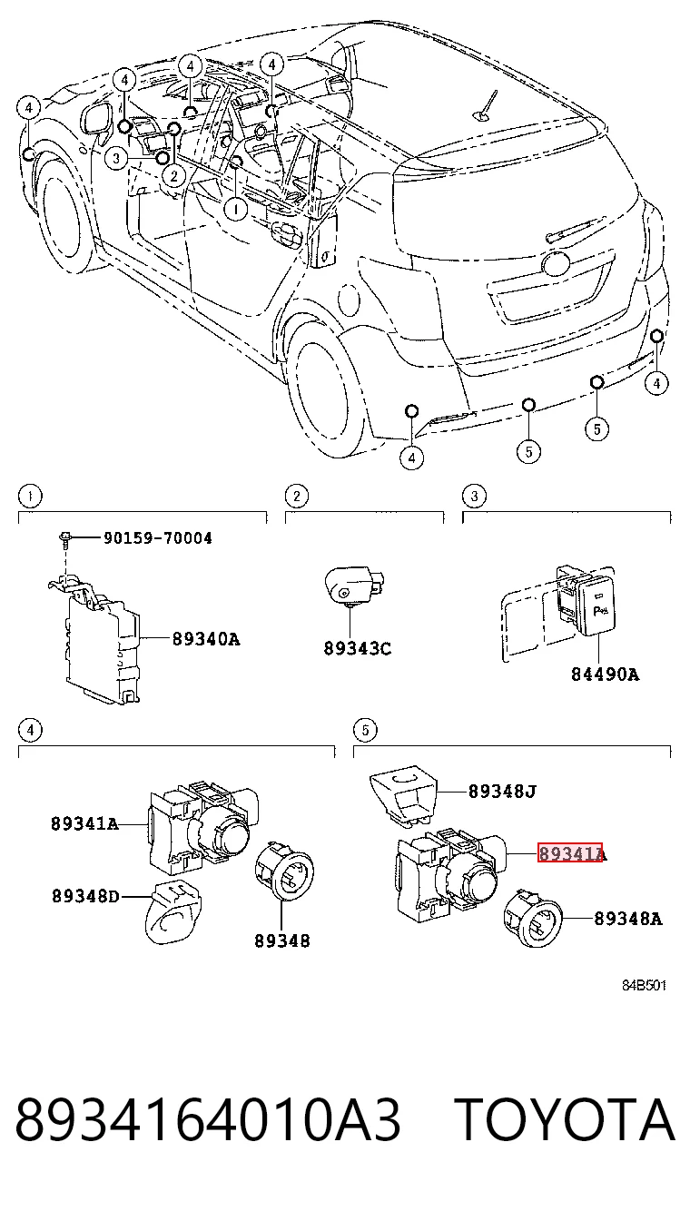 566131 ERA Sensor de estacionamiento delantero/trasero central