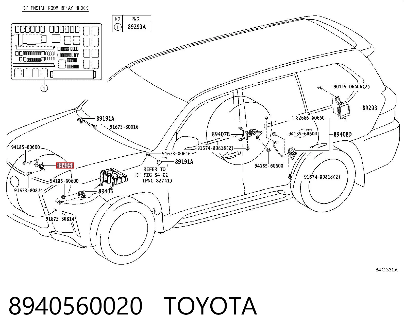 8940560020 Toyota Sensor de nivel de carrocería delantero derecho
