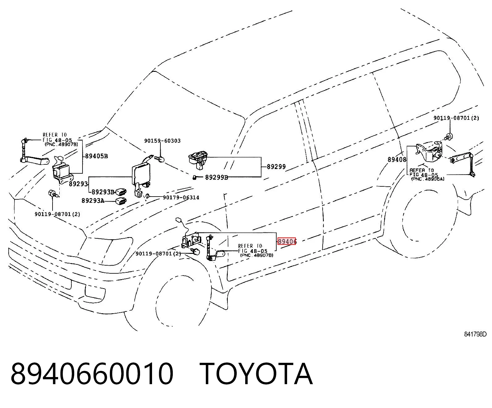 8940660010 Toyota Sensor de nivel de carrocería delantero izquierdo