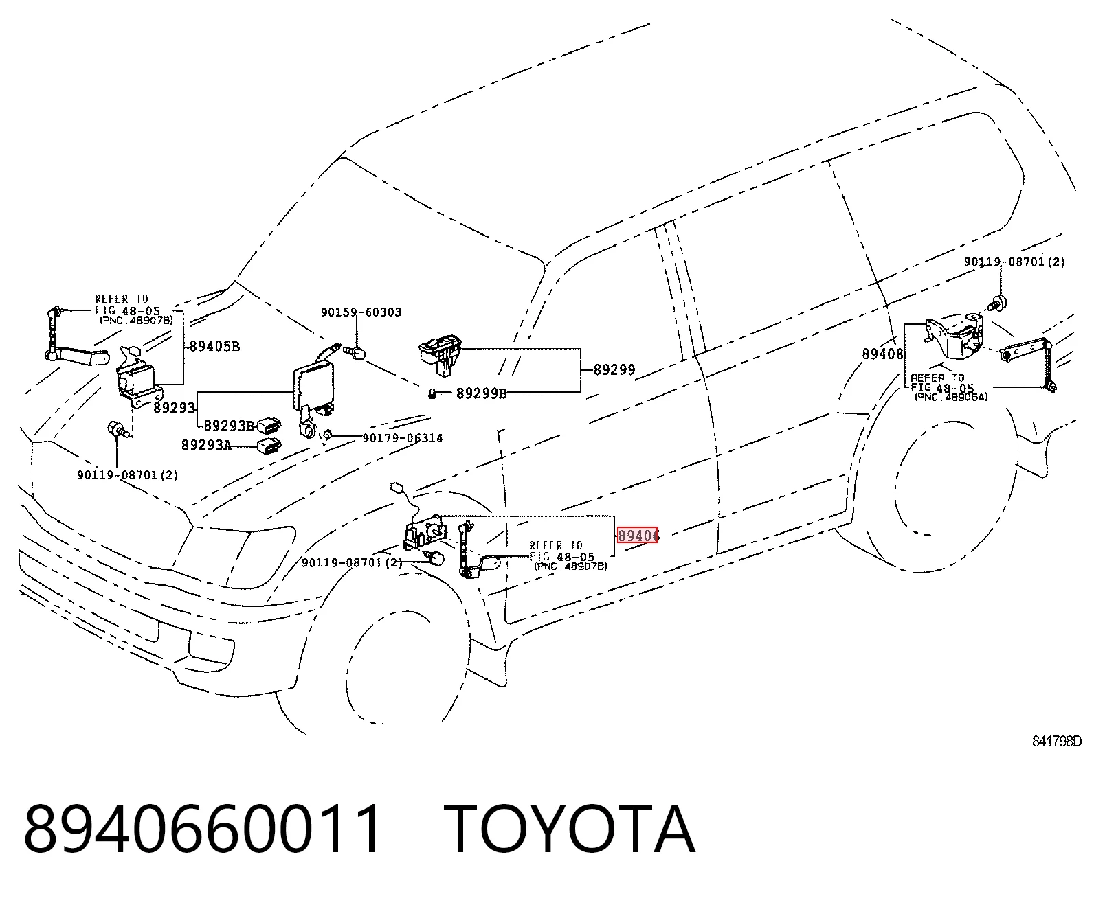 8940660011 Toyota Sensor de nivel de carrocería delantero izquierdo
