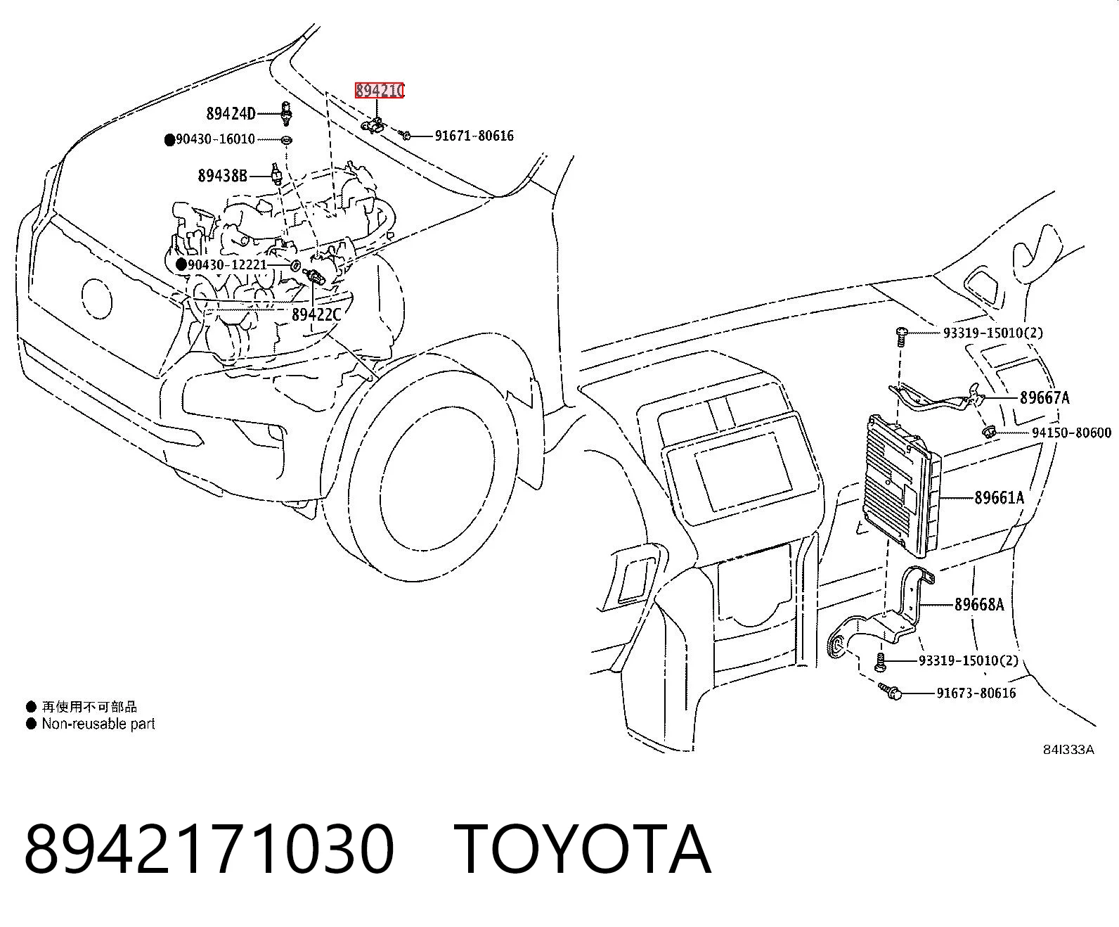 8942171030 Toyota Sensor de presión de sobrealimentación