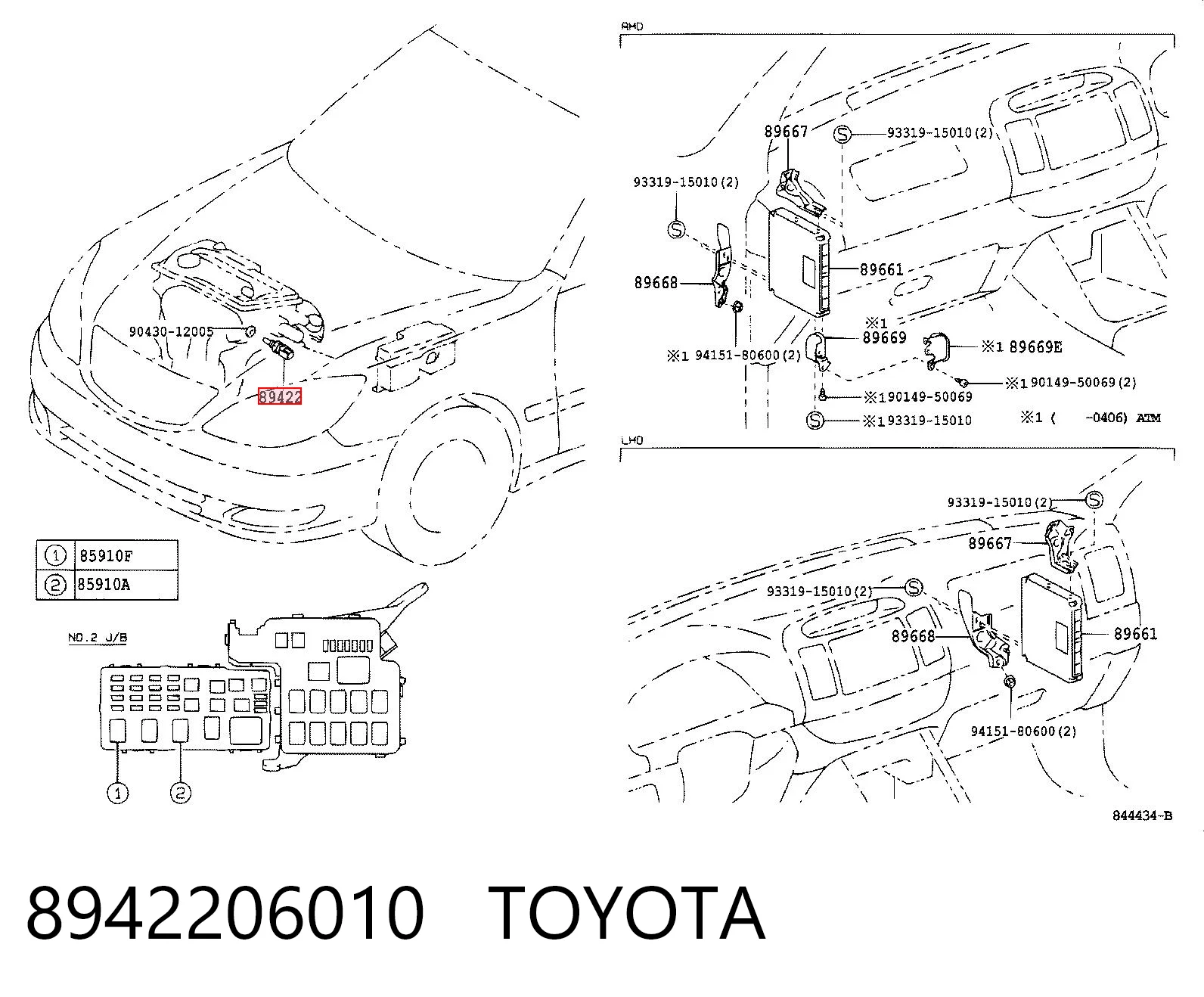 8942206010 Toyota Sensor de temperatura del refrigerante del tablero