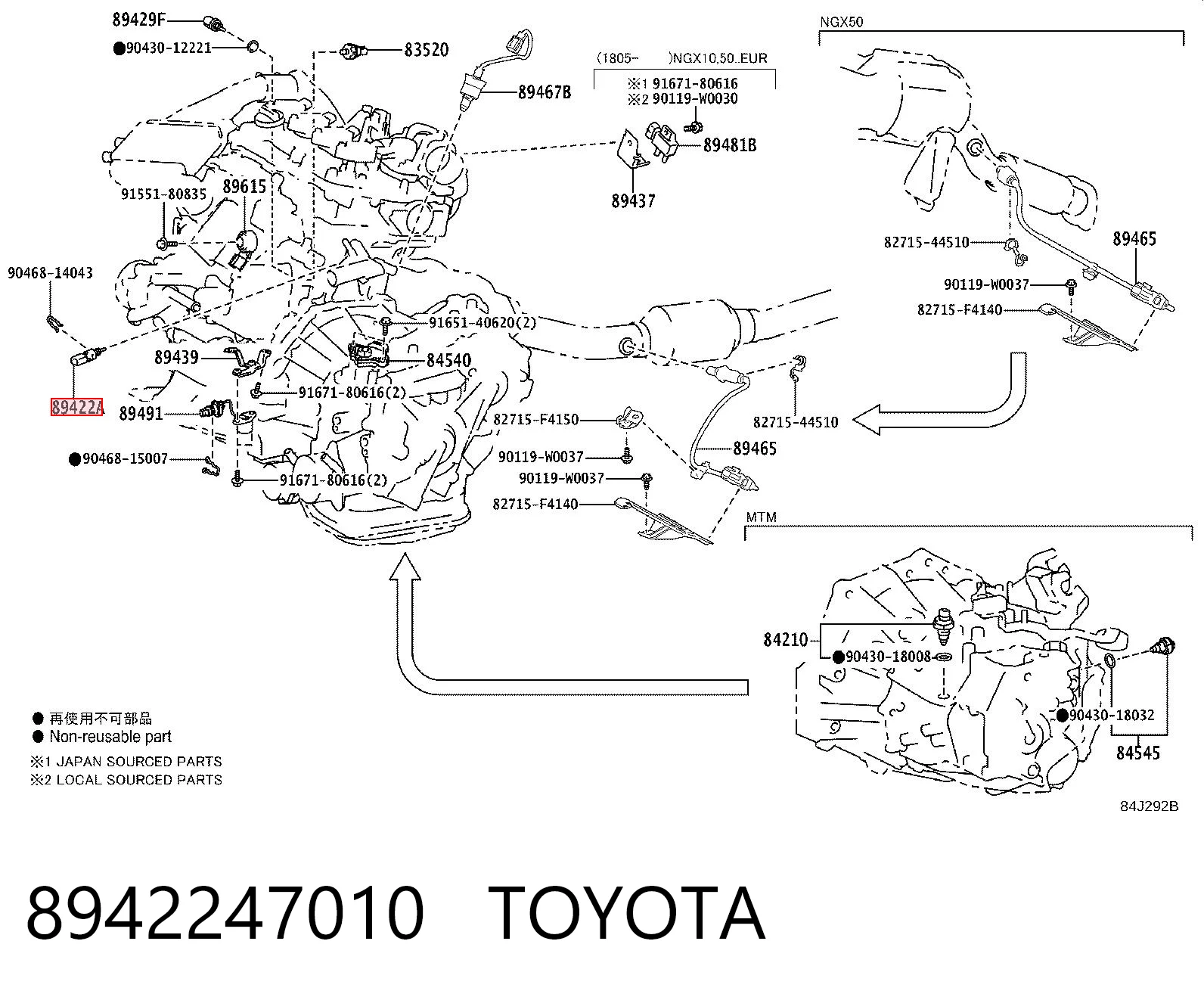 8942247010 Toyota Sensor temperatura refrigerante