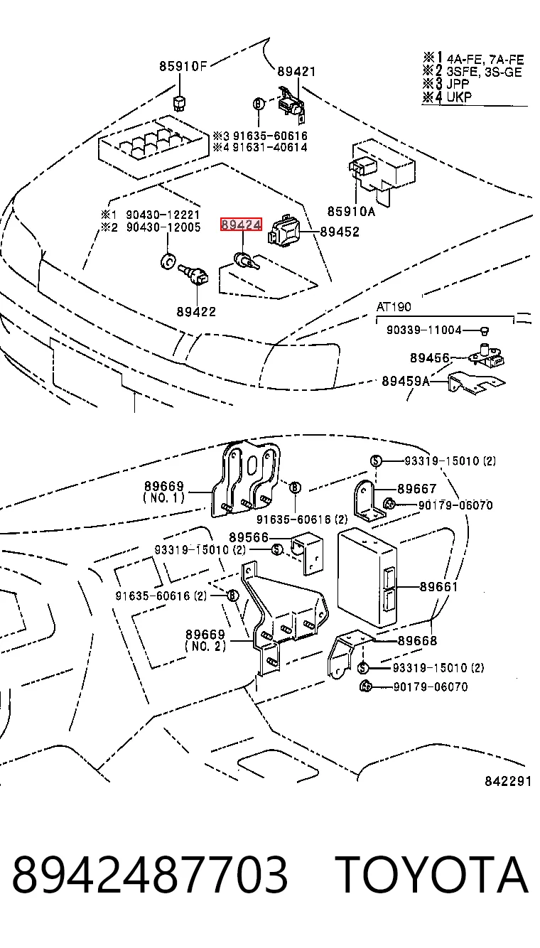 8942487703 Toyota Sensor de temperatura del aire de admisión