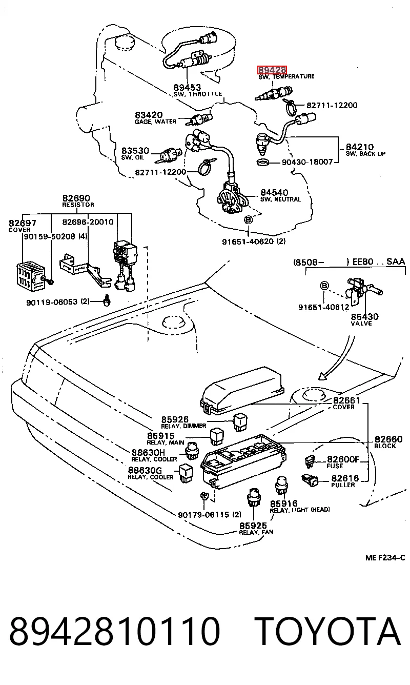  Sensor de temperatura Toyota Corolla 