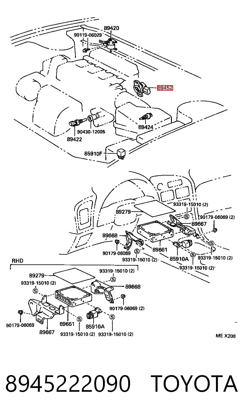 8945222090 Toyota Sensor de posición del acelerador