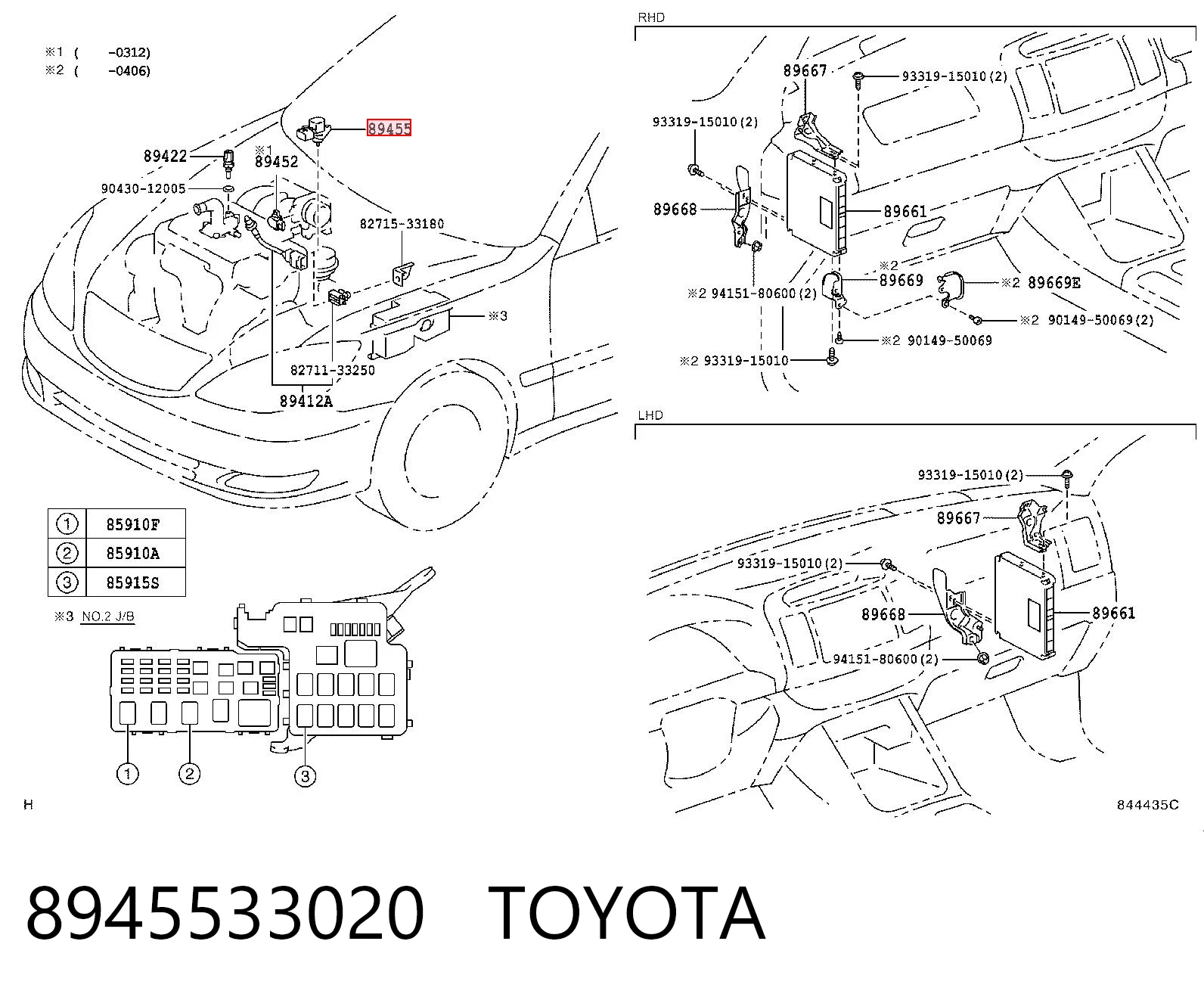 8945533020 Toyota Sensor de presión EGR