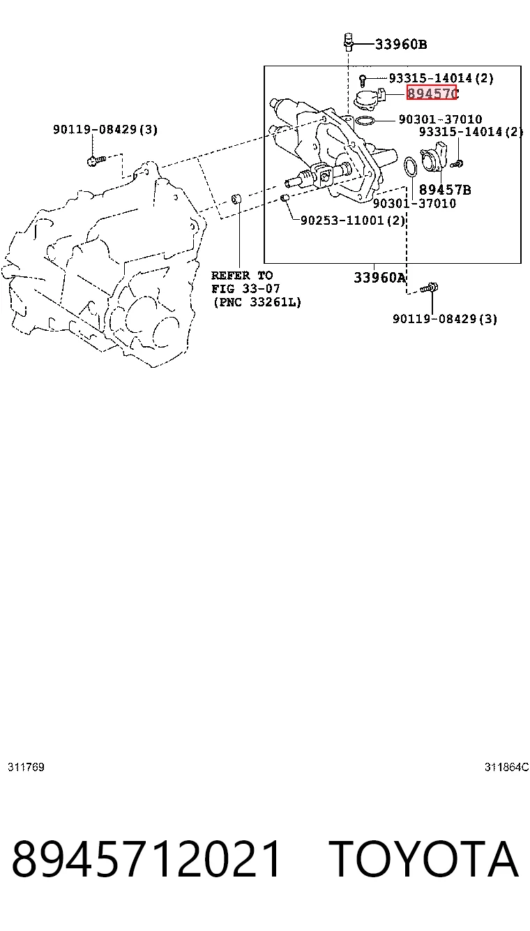 8945712021 Toyota Sensor de posición del selector de la transmisión automática