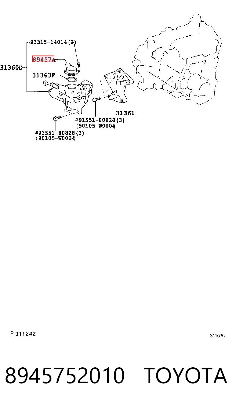 8945752010 Toyota Interruptor de embrague
