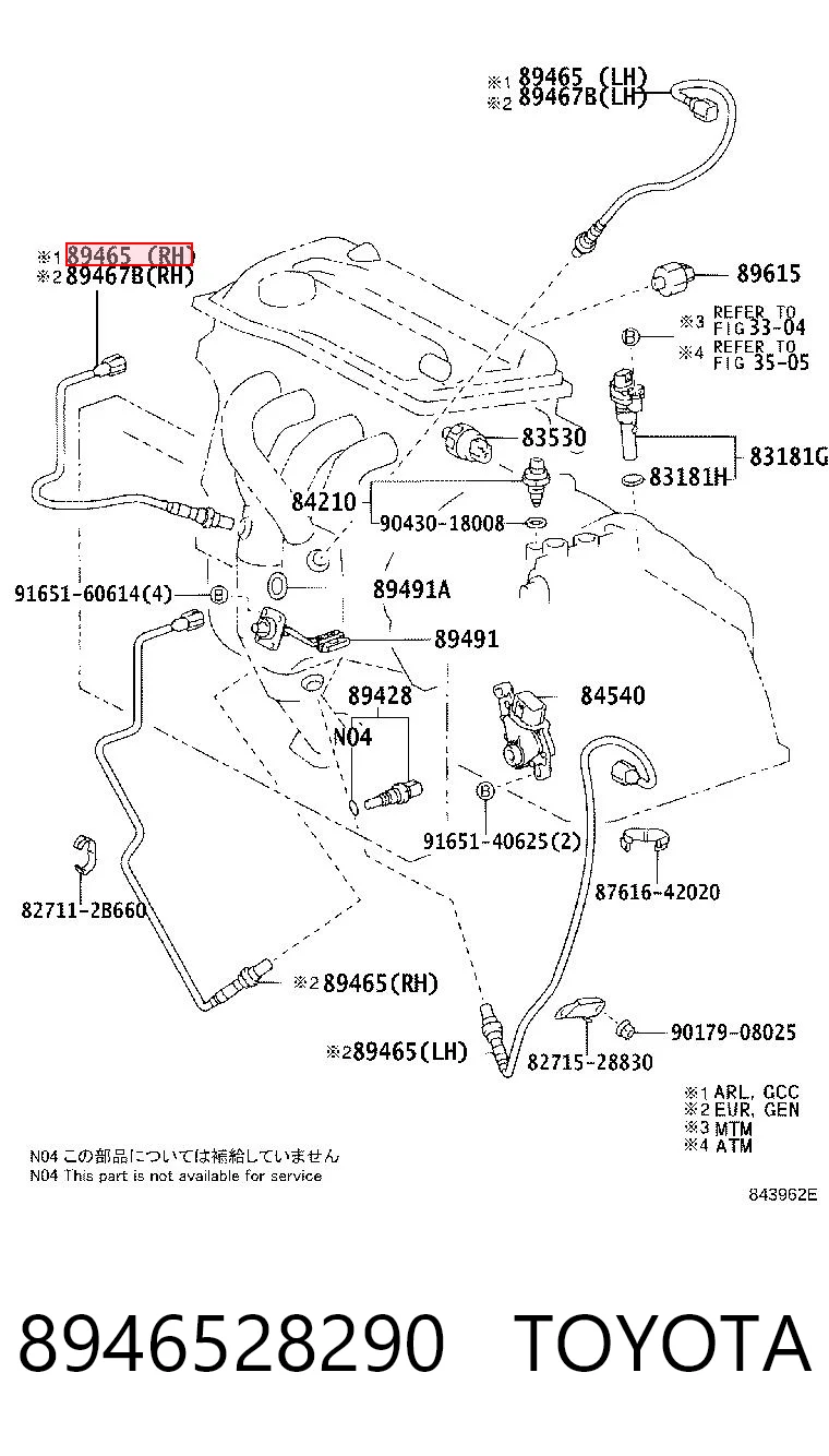 8946528290 Toyota Sonda lambda (NOx, O2)