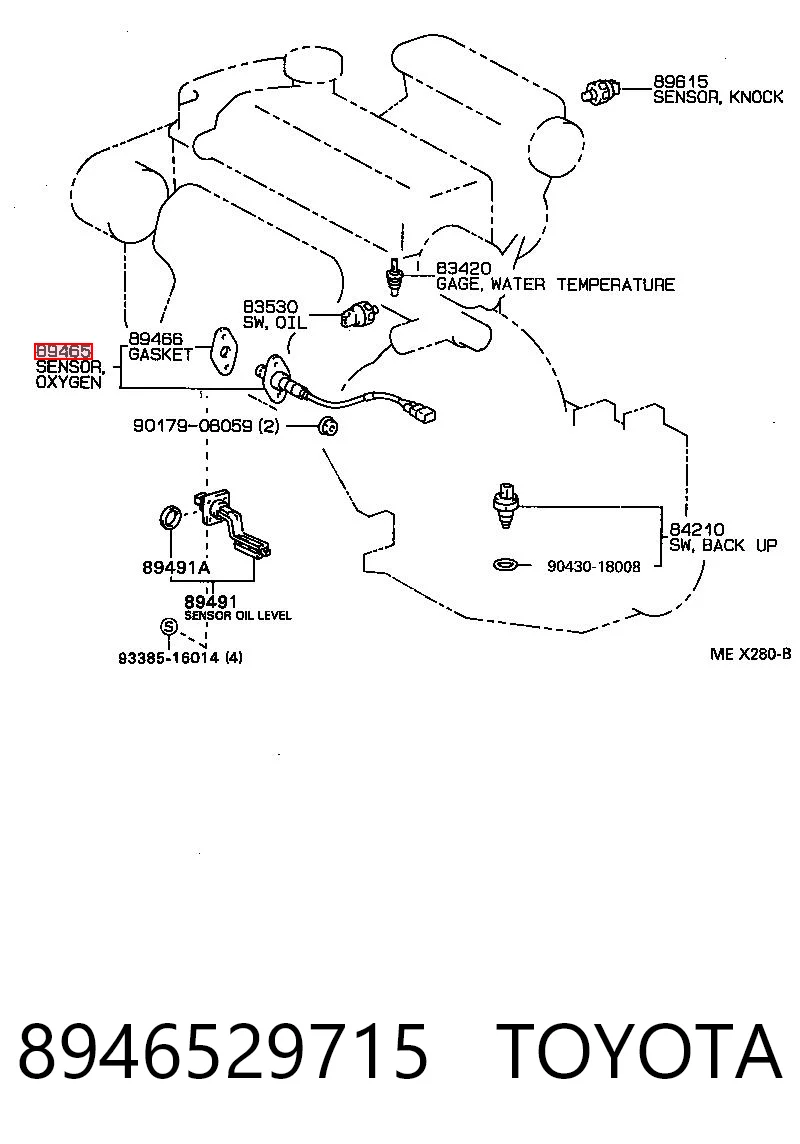 Sensor de oxígeno para Toyota Hiace IV (H1, H2)