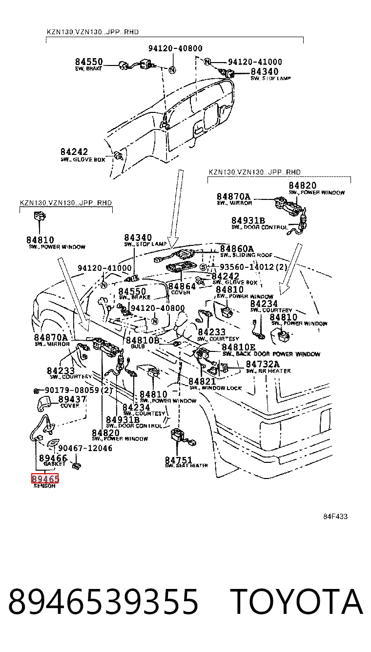 Sonda lambda (NOx, O2) Toyota 4 Runner  (1987-1996)