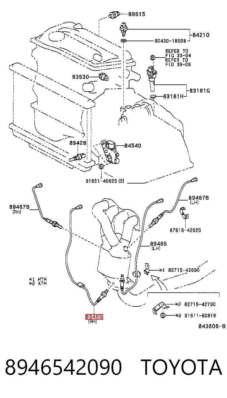 8946542090 Toyota Sonda lambda, sensor de oxígeno después del catalizador izquierdo
