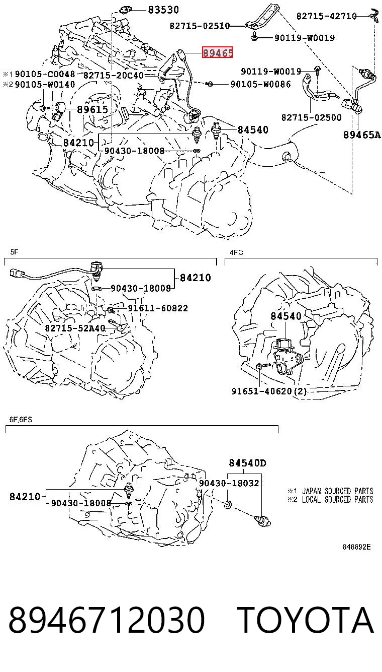 8946712030 Toyota Sonda lambda, sensor de oxígeno