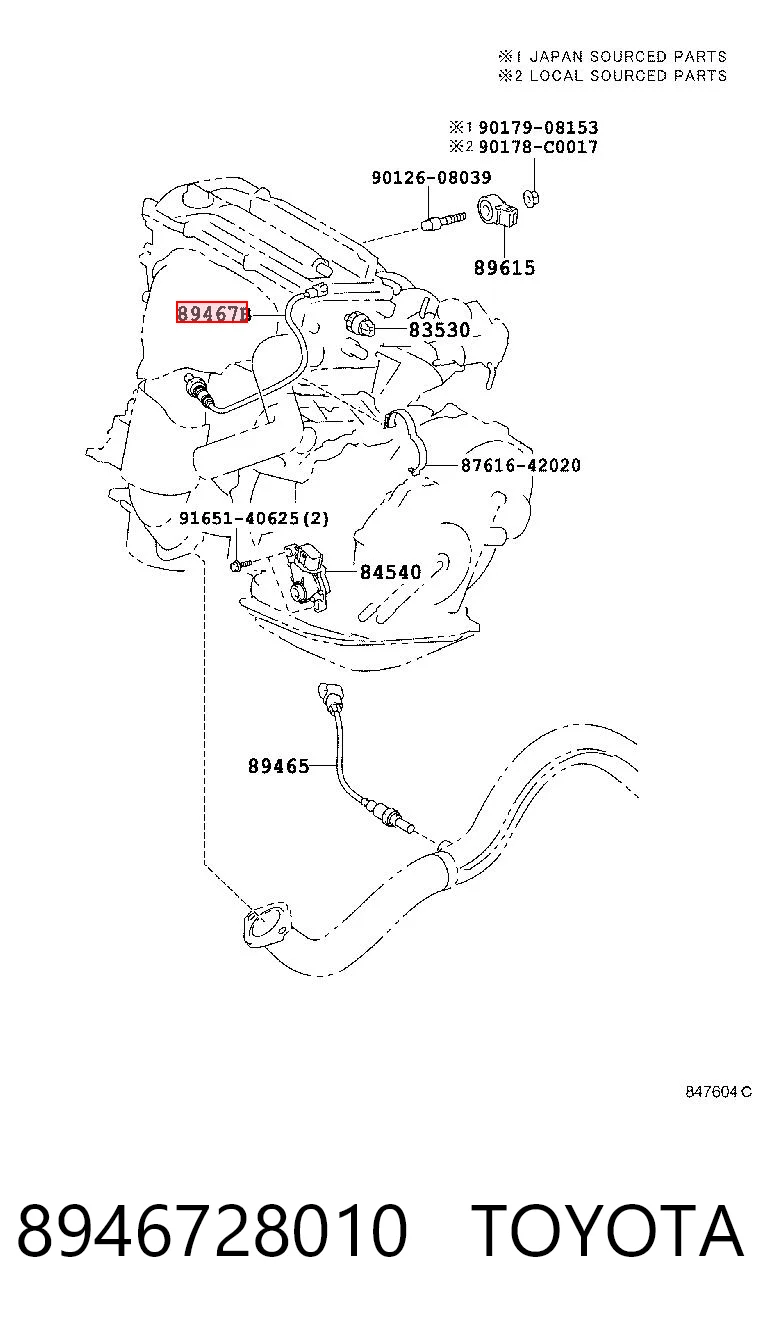 8946728010 Toyota Sonda lambda, sensor de oxígeno