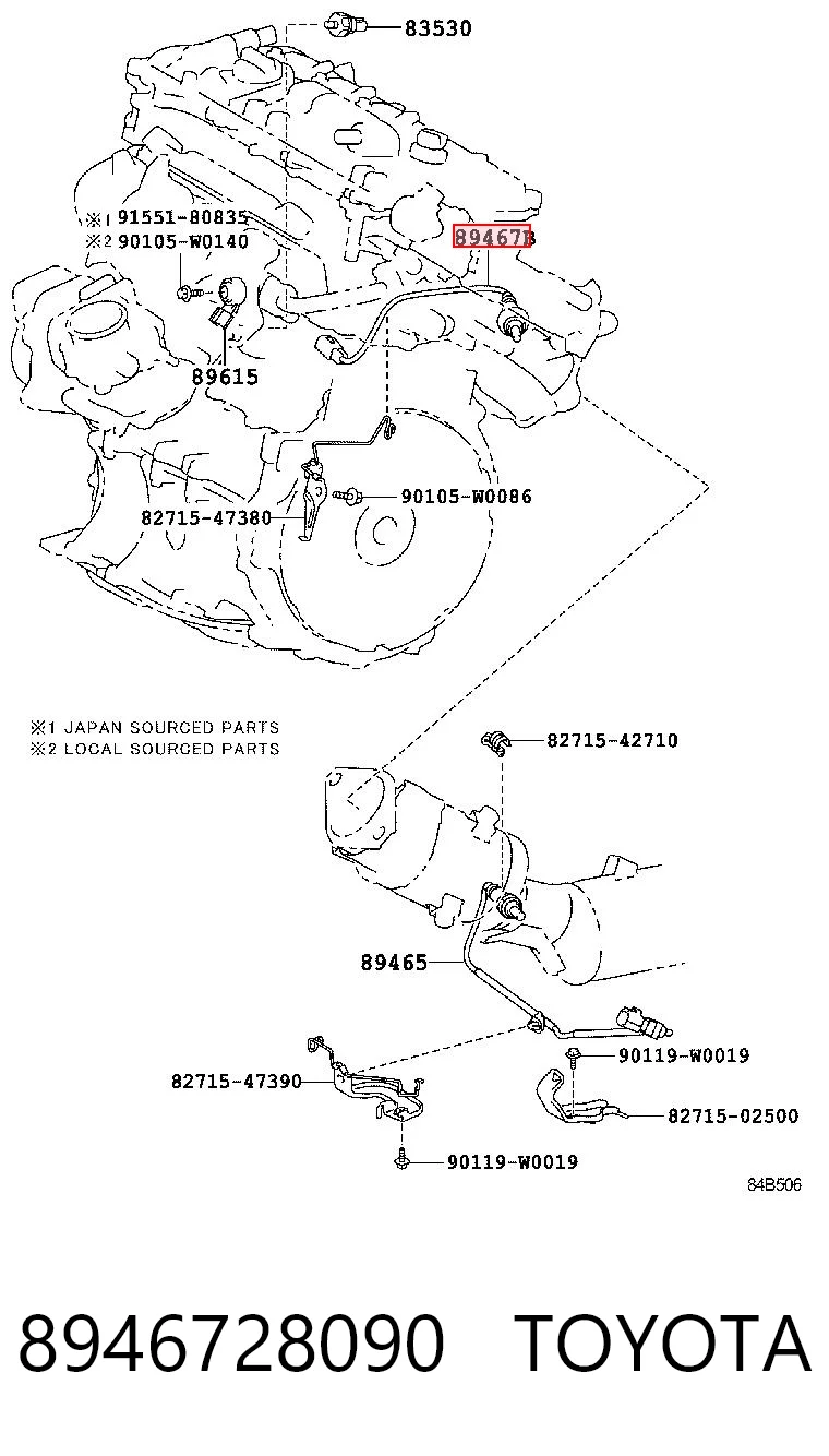 8946728090 Toyota Sonda lambda, sensor de oxígeno