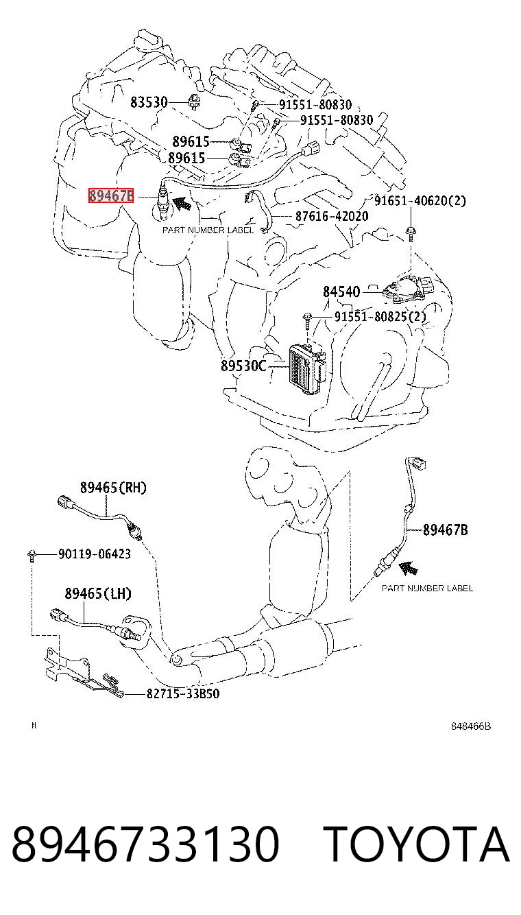 8946733130 Toyota Sensor de oxígeno previo al catalizador