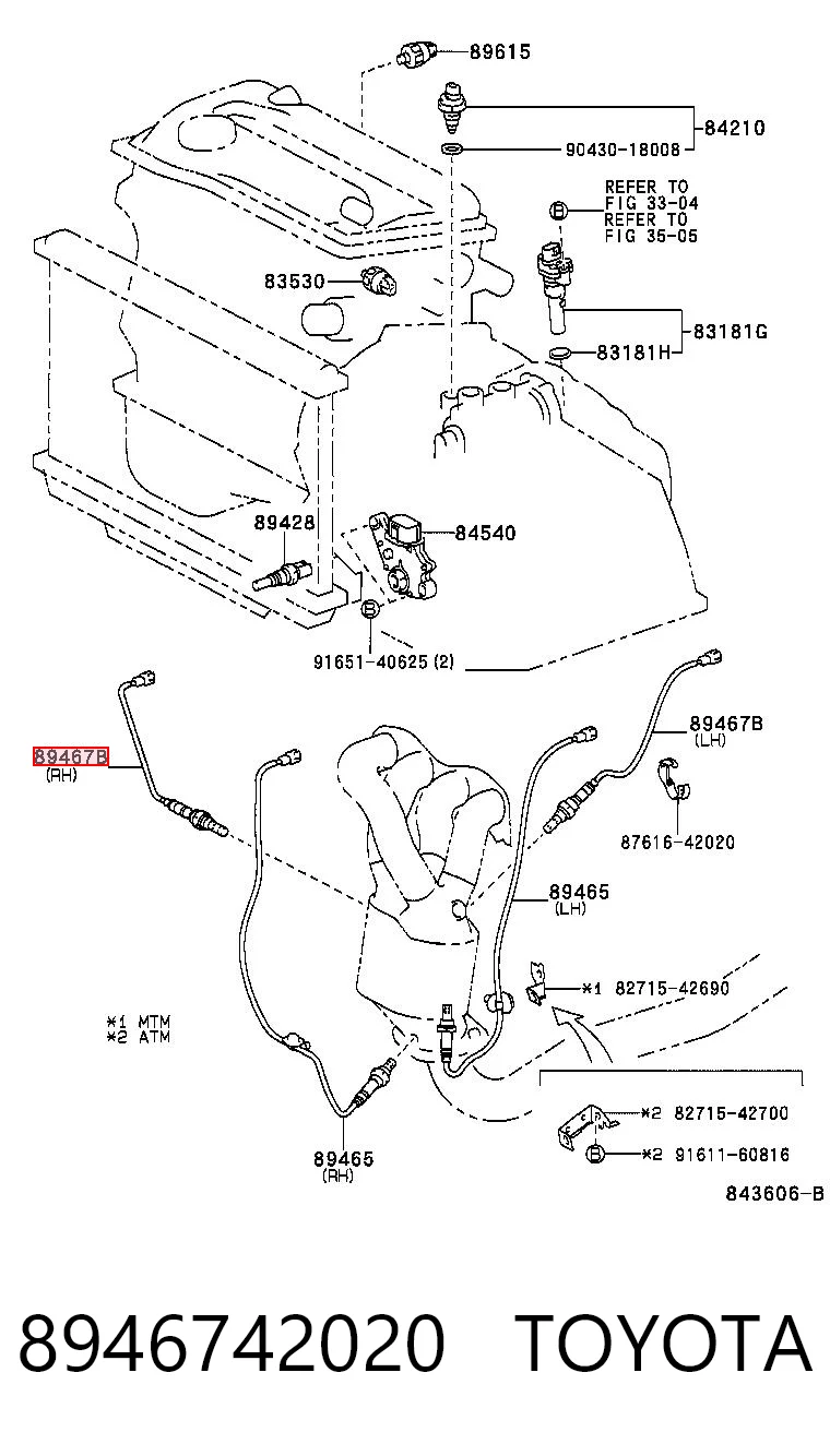 8946742020 Toyota Sonda lambda, sensor de oxígeno antes del catalizador derecho