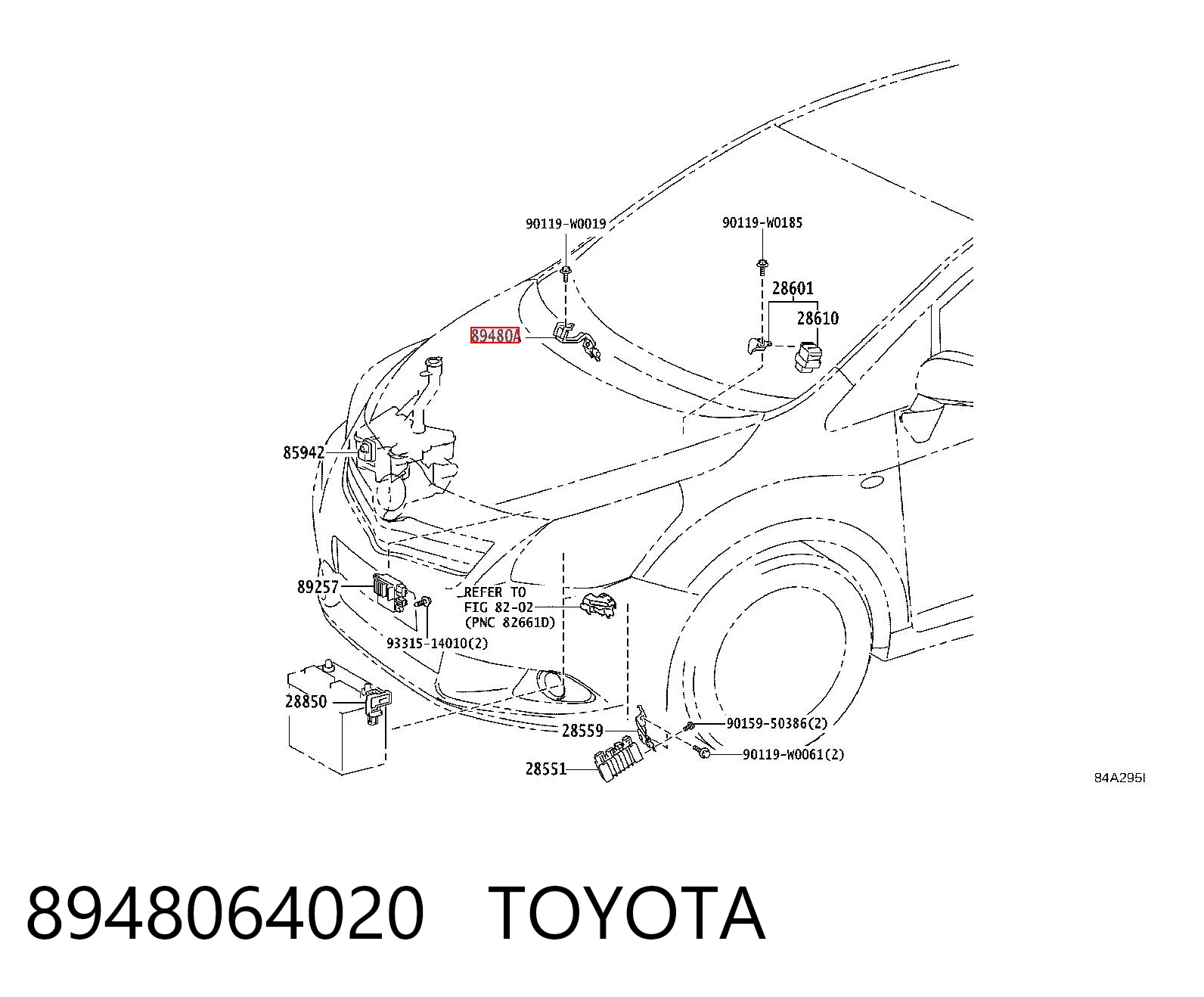 8948064020 Toyota Sensor de presion de escape
