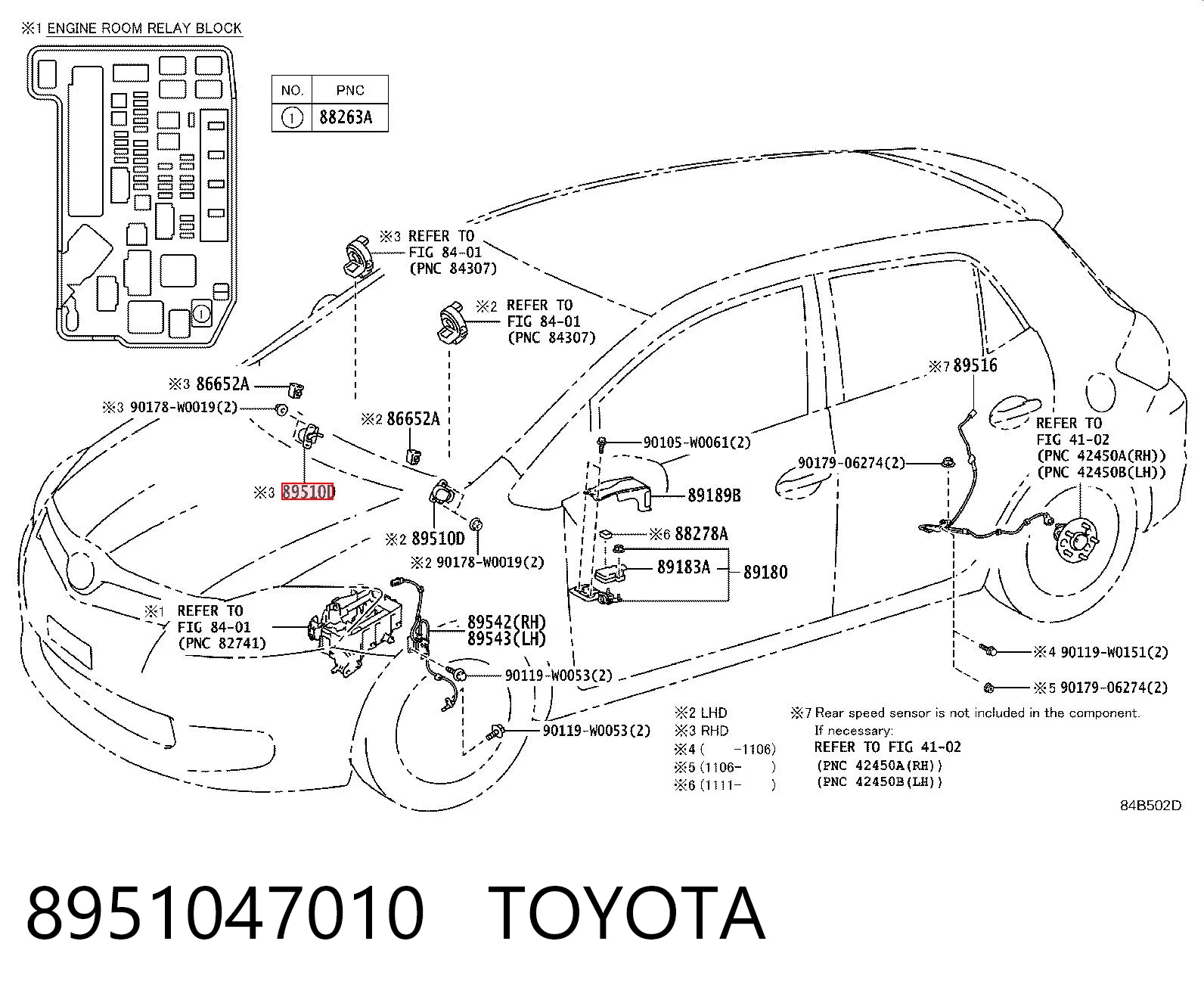 8951047010 Toyota Sensor de posición del pedal de embrague