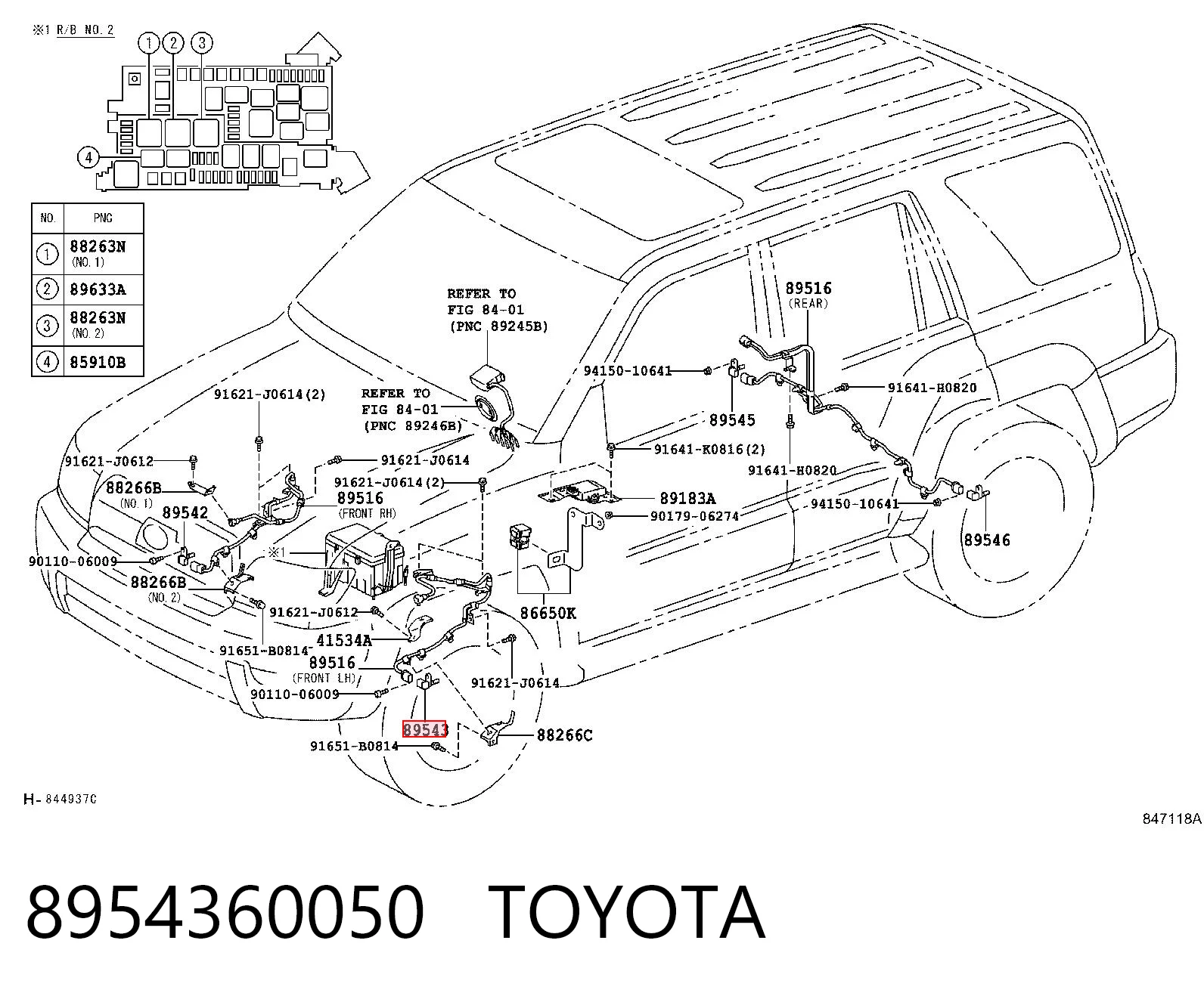 8954360050 Toyota Sensor ABS delantero izquierdo