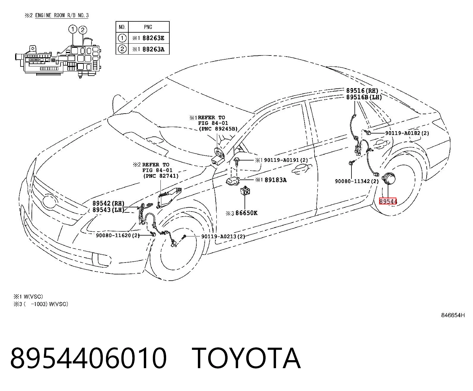 8954406010 Toyota Sensor ABS trasero