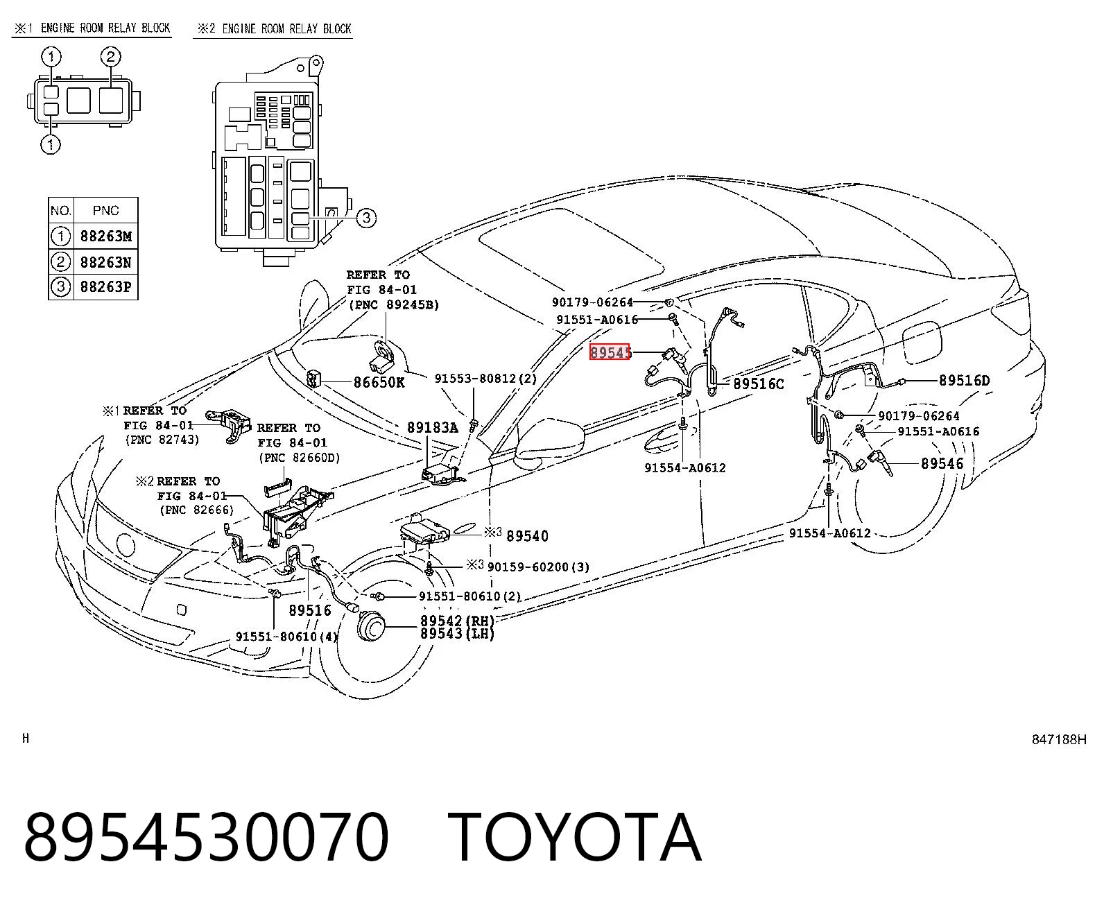 8954530070 Toyota Sensor ABS, rueda trasera derecha