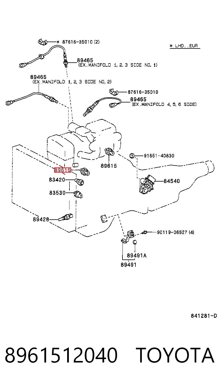 8961512040 Toyota Sensor de detonación