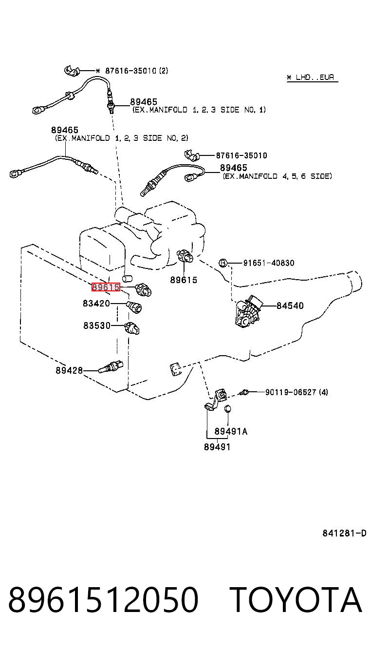 8961512050 Toyota Sensor de detonación