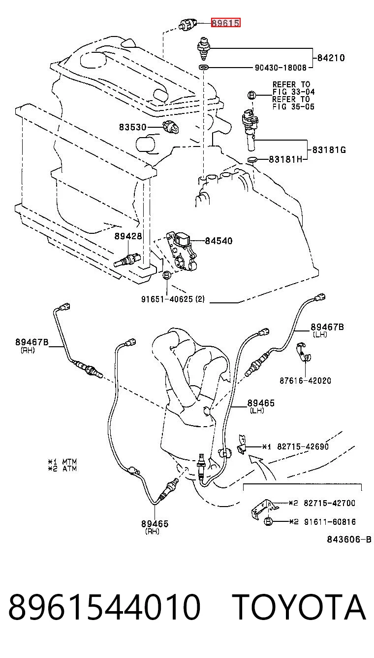 8961544010 Toyota Sensor de detonación