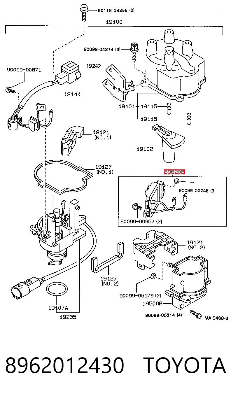 8962012430 Toyota Modulo encendido